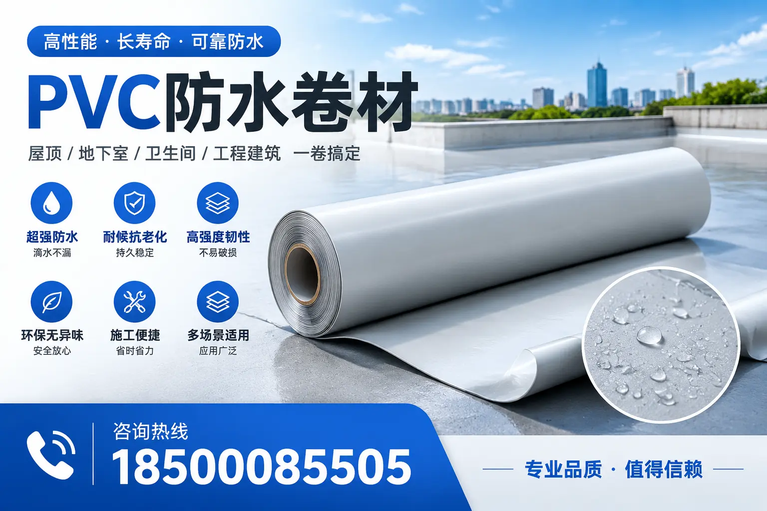 PVC防水卷材的防水效果评测,适合廊坊的科学依据